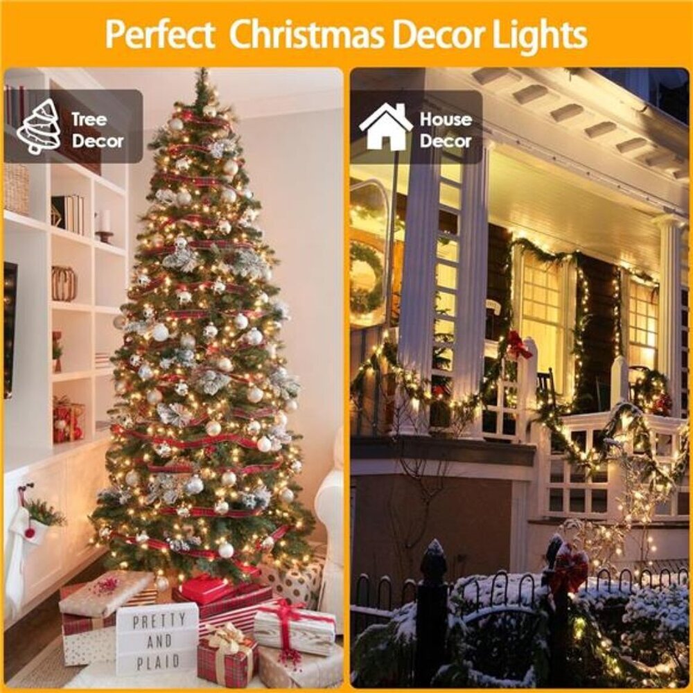2-Pack 66FT 200 LED Christmas Lights, Extendable Christmas Tree Lights - Picture 2 of 7